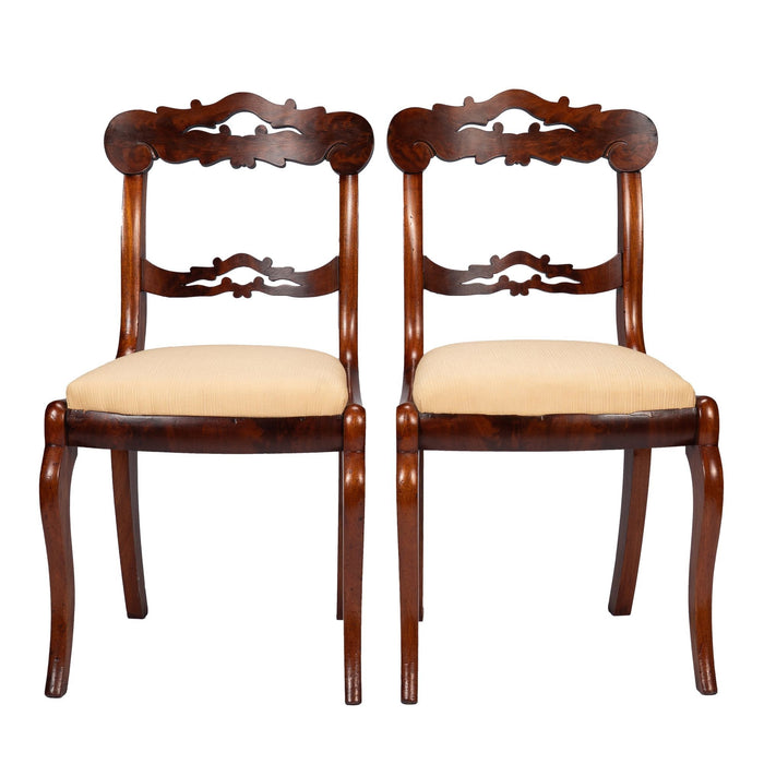 Pair of Boston slip seat mahogany side chairs (c. 1830-45)