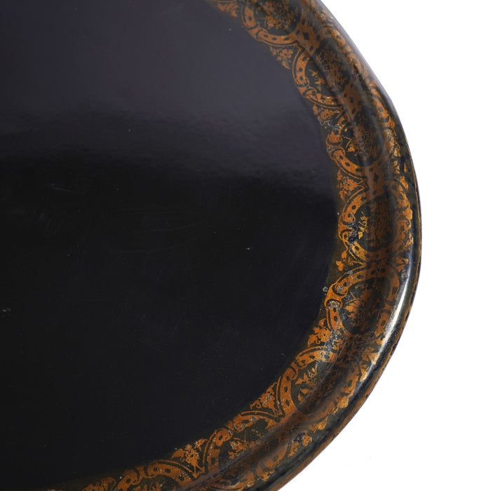 English oval rolled rim tole tea tray (c. 1840-60)