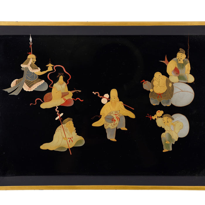 Japanese urushi lacquered & decorated tray (c. 1900's)