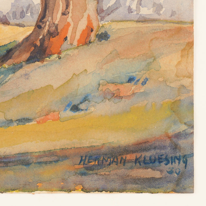 Watercolor landscape by Herman Kloesing (c. 1930)