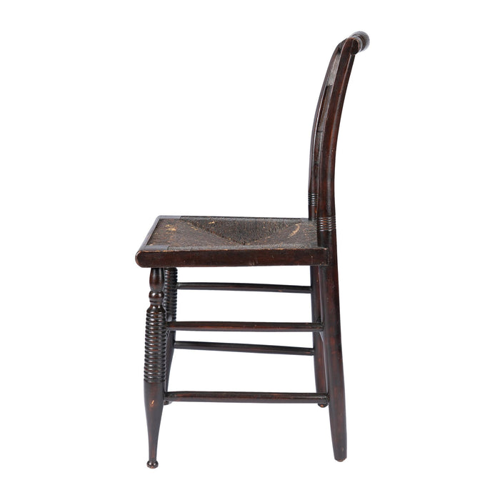 Connecticut Valley Hitchcock rush seat side chair (c. 1820)