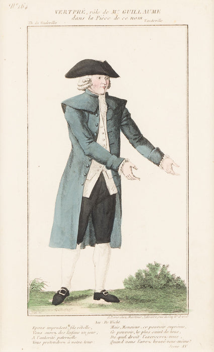 Pair of French hand colored theatrical engravings (c. 1800)