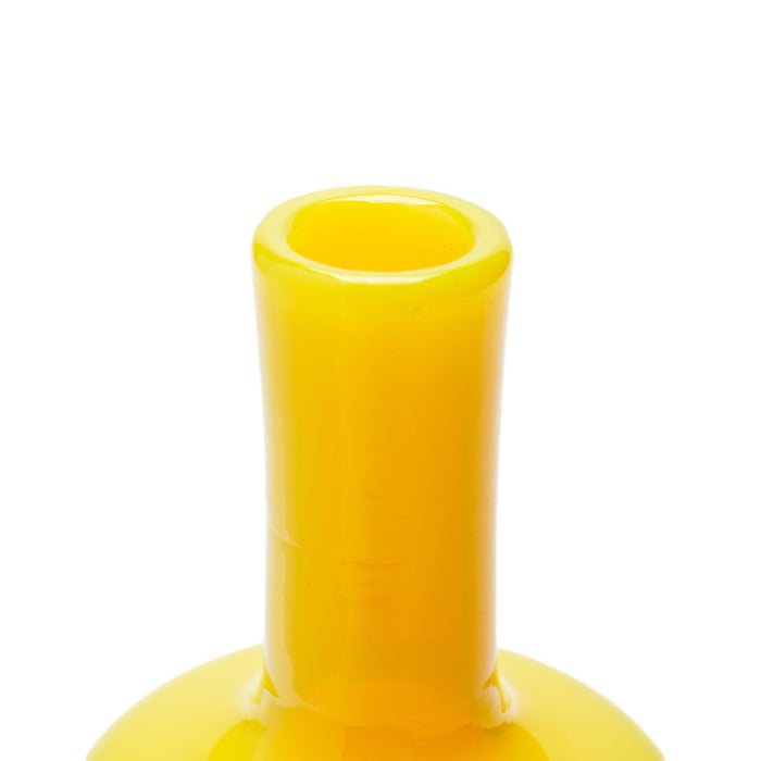 Italian blown cadmium yellow glass bar bottle (c. 1950)