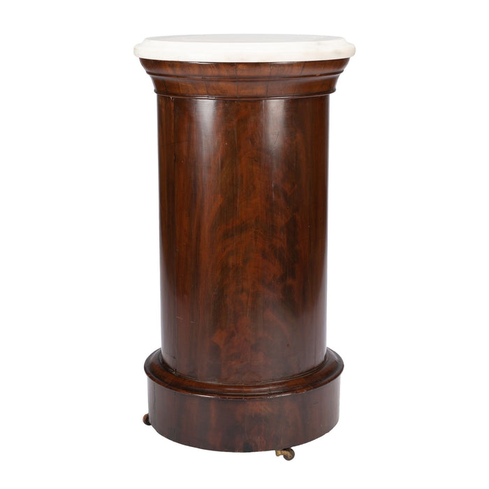 English pillar commode with marble top (c. 1820)