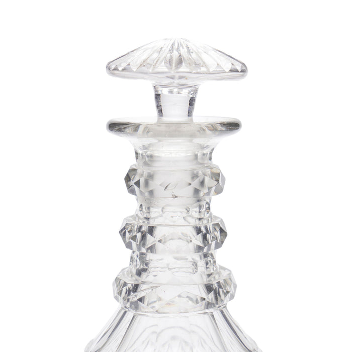 Anglo-Irish blown & cut glass decanter (c. 1790-1810)