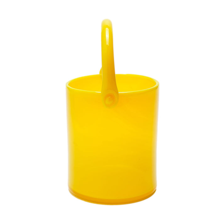 Blown yellow opaline glass pail (c. 1950)