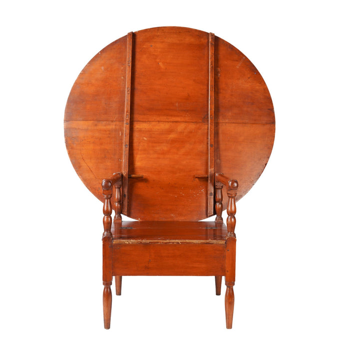 Delaware Valley metamorphic table/chair tilt top Monk's Bench in cherry (c. 1900's)