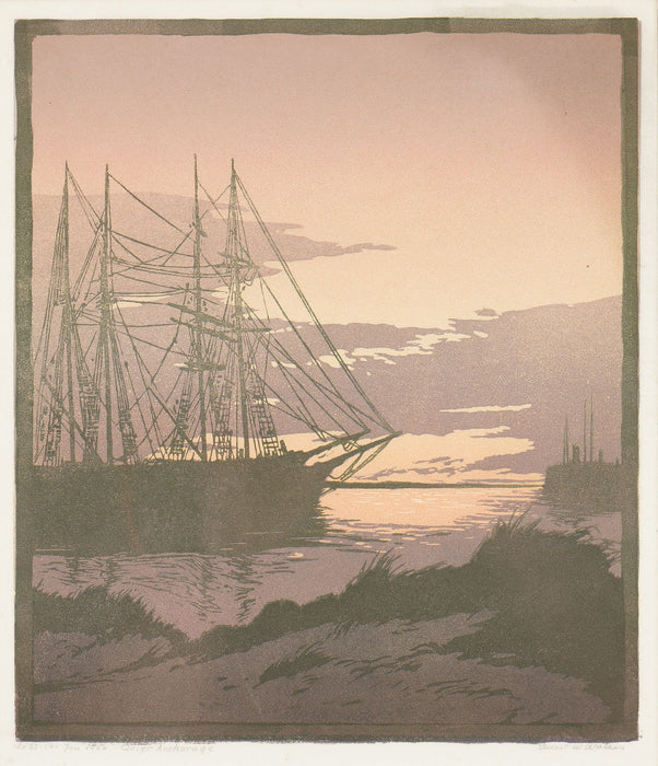 Quiet Anchorage by Ernest William Watson (1924)