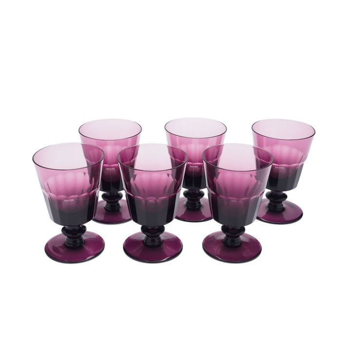 Set of 6 amethyst glass goblets by William Yeoward (1980-90)