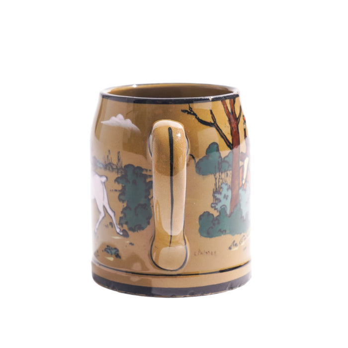 Deldare Ware "Breaking Cover" hunt scene mug by Buffalo Pottery (1908)