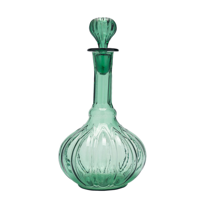 English mold blown green glass decanter (c. 1840)