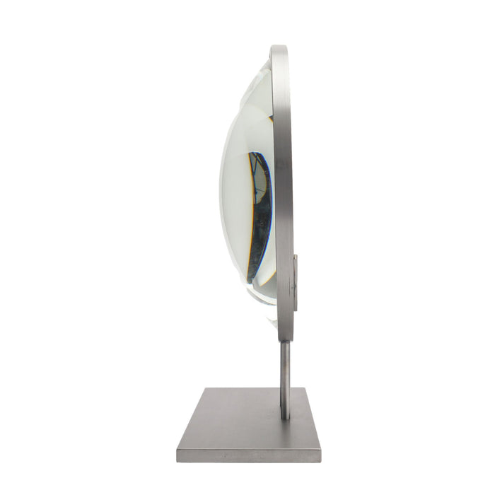 Ground & Polished Convex Glass Lens Mounted On A Custom Stand