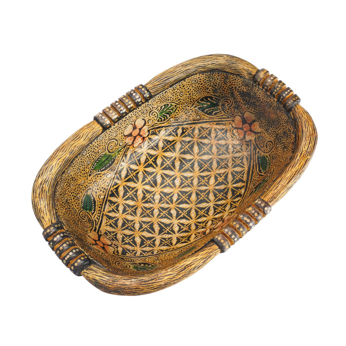 Indonesian painted palmwood bowl (1950-2000)