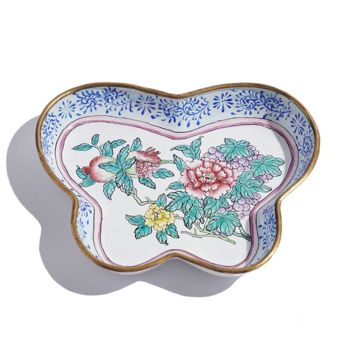 Chinese enameled butterfly shaped pin tray (c. 1950)