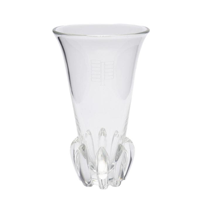 Blown & etched glass lotus vase by Steuben (c. 1942)