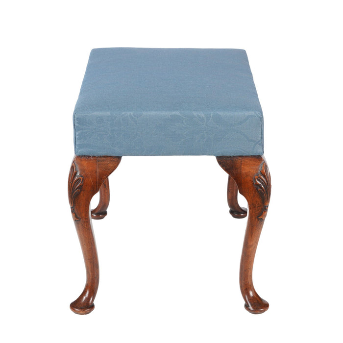 English Queen Anne upholstered stool (c. 1850)