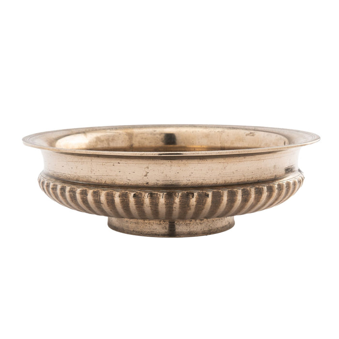 Hand cast Phiale form libation bowl in white brass (1800's)