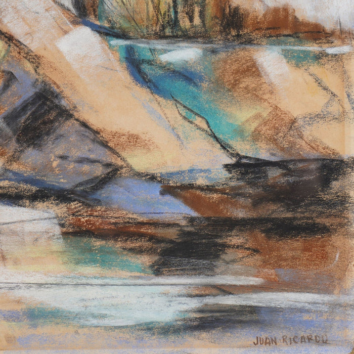 Mixed media abstract landscape by Juan Ricardo