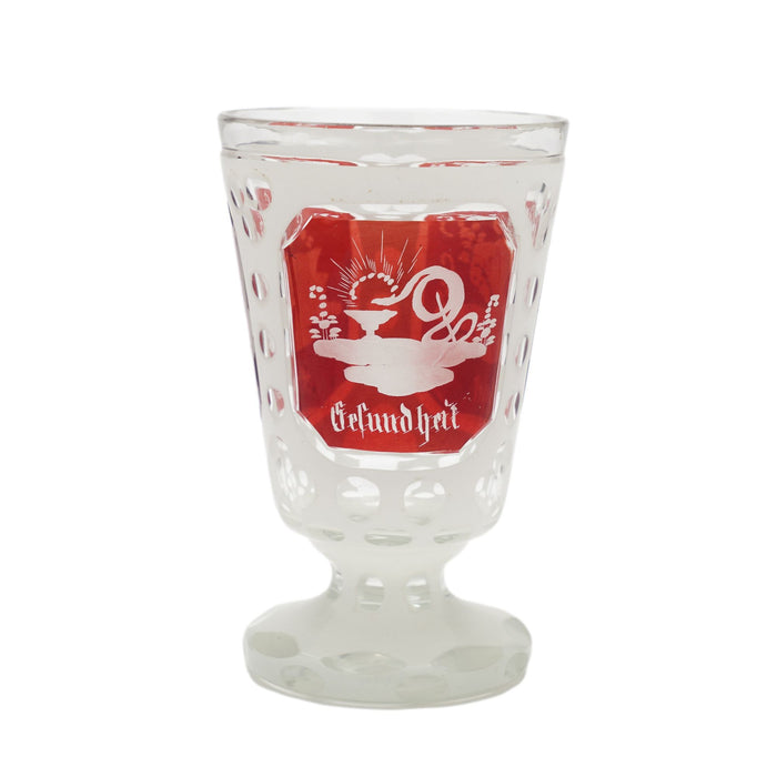Bohemian blown & cased spa glass (1825-1845)