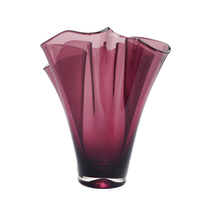 Italian blown and cased amethyst glass handkerchief vase (1950's)