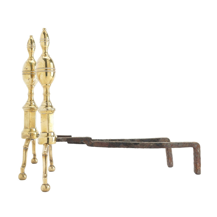 Pair of Boston double lemon top andirons (c. 1790)