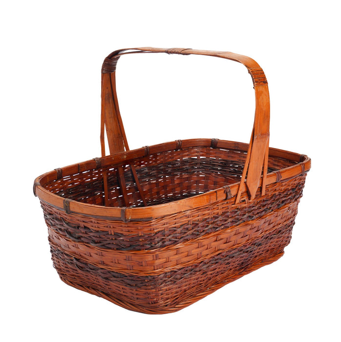 Intricately woven Japanese art basket (1900-50)