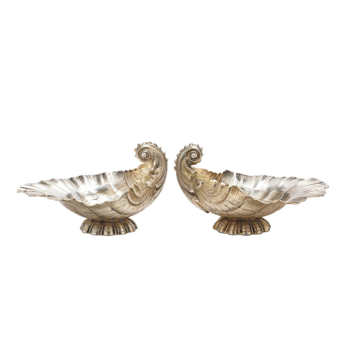 Pair of silver vermeil shell form open salts by Wilkens (c. 1880)