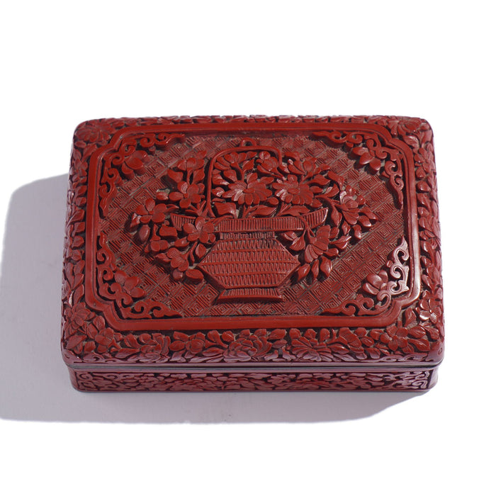 Vintage carved Chinese cinnabar box