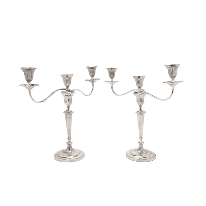 Pair of English Old Sheffield candelabras (c. 1780-90)