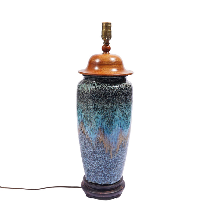 Chinese stoneware vase lamp (c. 1912-20)