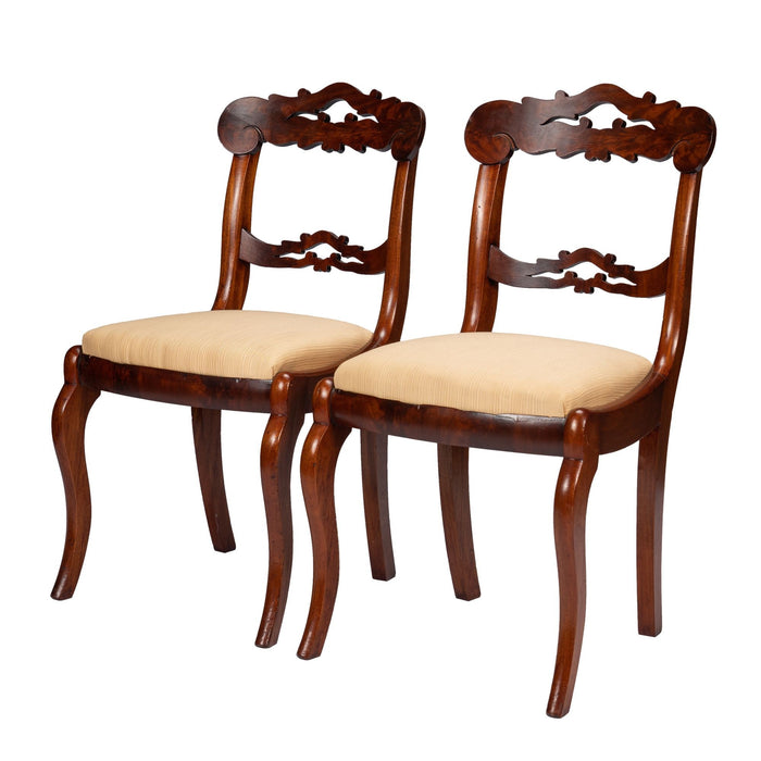 Pair of Boston slip seat mahogany side chairs (c. 1830-45)