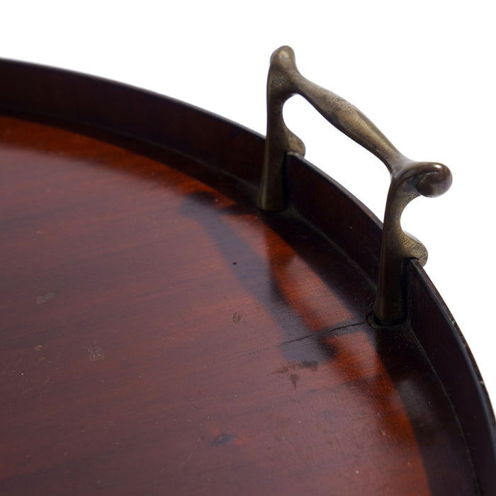 English standing rim tea tray with applied handles (c. 1880-1900)