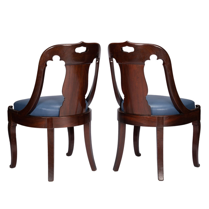 Pair of French Charles X gondola chairs (1800-20)