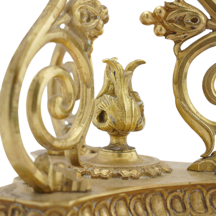 Pair of French cast brass meridian oil lamp stands (1850)