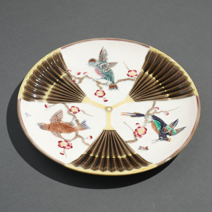 Polychrome glazed Argenta majolica plate by Wedgwood (c. 1884)