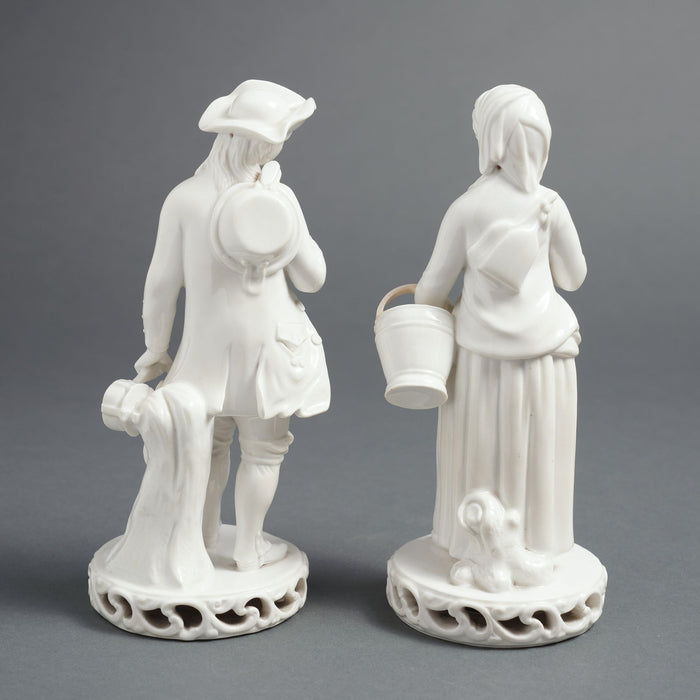 Pair of English Blanc du Chine figures by Stevenson & Hancock (1863-66)