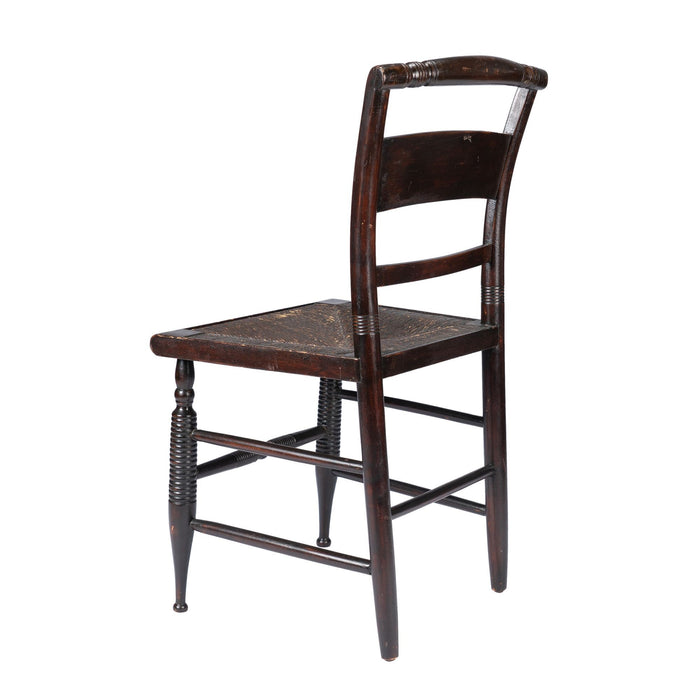 Connecticut Valley Hitchcock rush seat side chair (c. 1820)