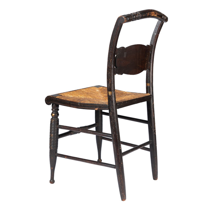 American Hitchcock turtle back rush seat side chair (1830)