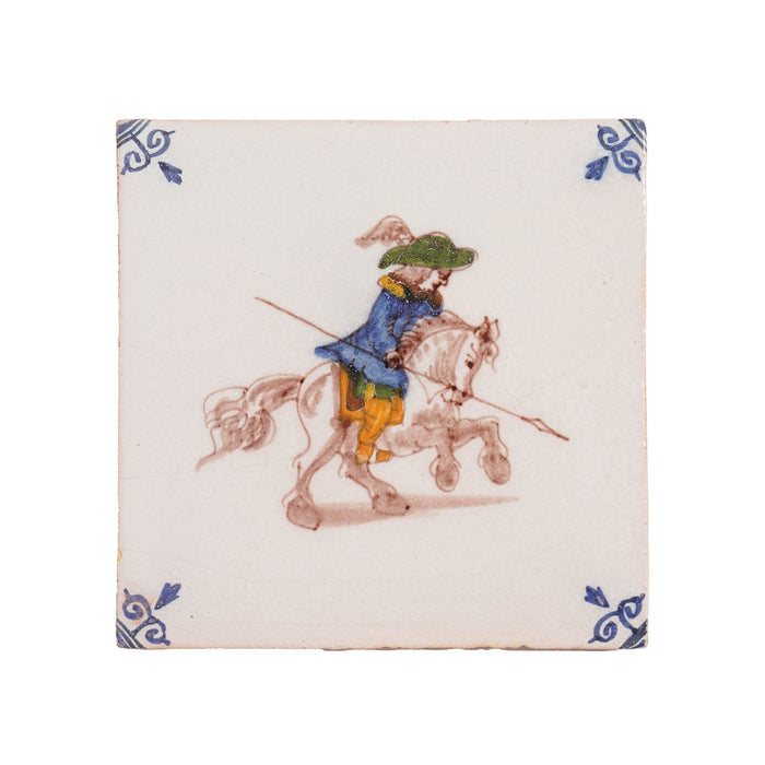 Set of 6 Old Dutch Hand Painted Delft Tiles by Royal Tichelaar Makkum, c. 1880