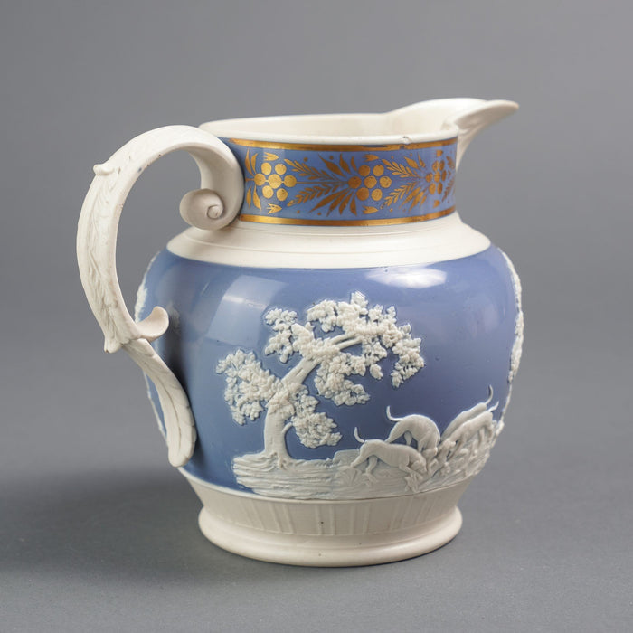 English stoneware hunt jug by Chetham & Woolley (c. 1793-1821)