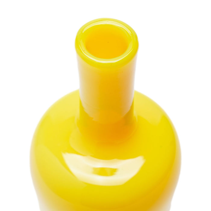 Italian blown cadmium yellow glass bar bottle (c. 1950)