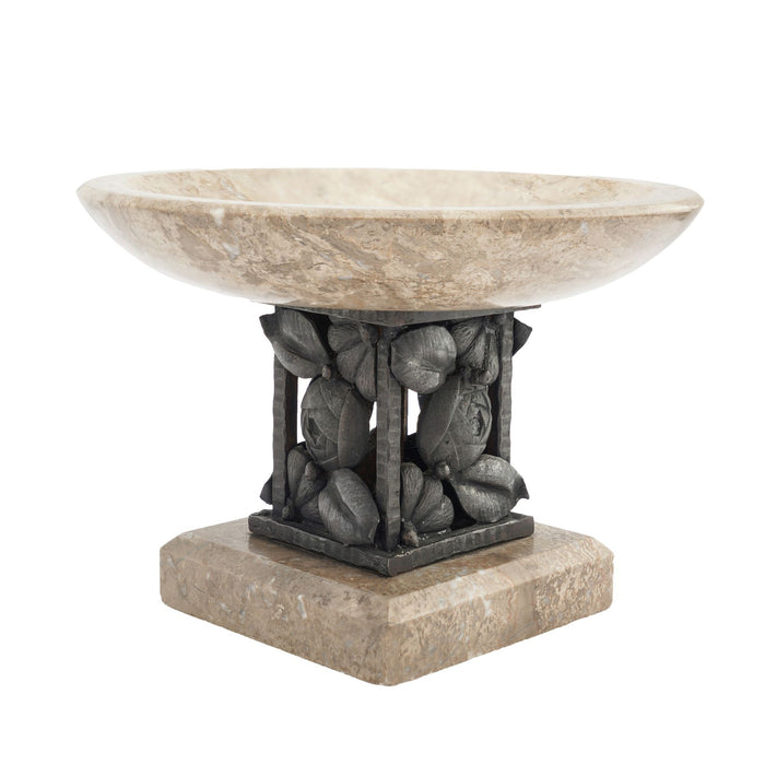 French Art Deco marble & bronze tazza (1935)