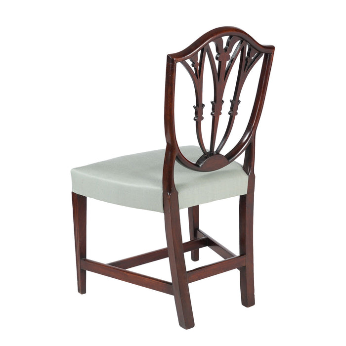 English or Scottish Hepplewhite mahogany shield back side chair (c. 1780)