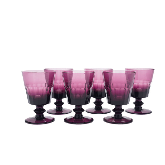 Set of 6 amethyst glass goblets by William Yeoward (1980-90)