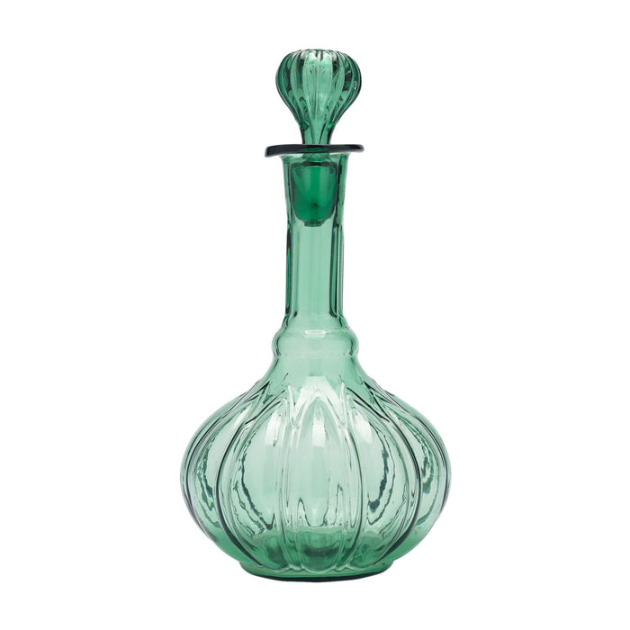 English mold blown green glass decanter (c. 1840)