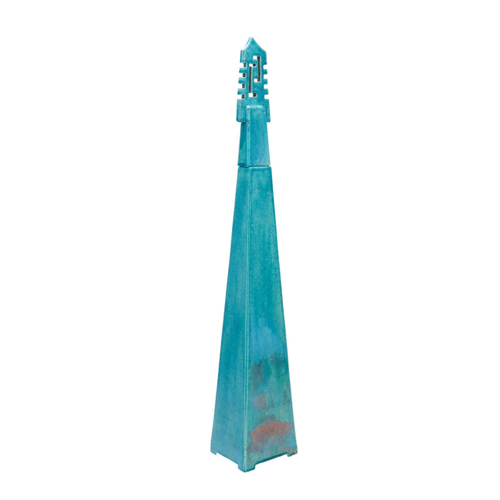 Turquoise glazed studio ceramic two part obelisk (c. 1950)