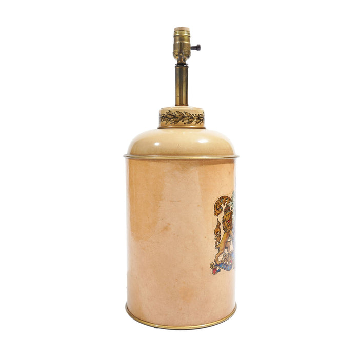 English tole tea caddy style lamp (c. 1950's)