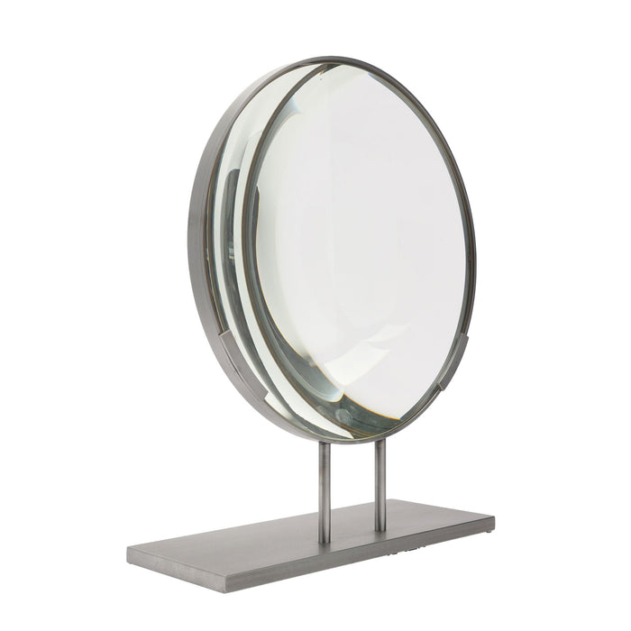 Ground & Polished Convex Glass Lens Mounted On A Custom Stand