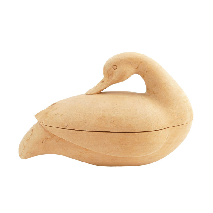 Canadian carved pine duck form box (1950's)