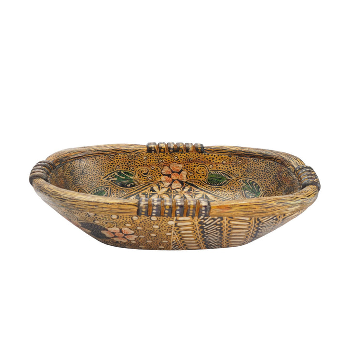 Indonesian painted palmwood bowl (1950-2000)